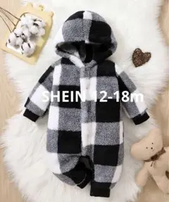 SHEIN 12-18M ジャンプスーツ　チェック柄