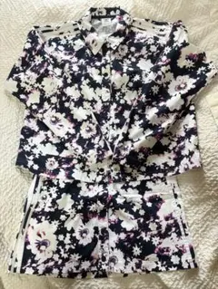 極美品adidasフラワープリント セットアップ　ゴルフウェア