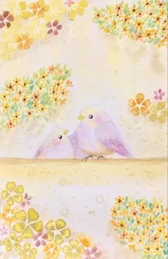 原画 水彩 森の水辺と小鳥さん 値段は※900円です - メルカリ