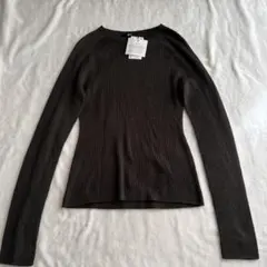 新品未使用 3Dメリノブレンドリブセーター カーキ ユニクロ