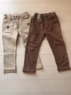 ラグマート　ベージュ＆ブラウン パンツ 95cm