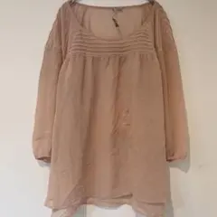 Lauren Conrad【XXL】ピンタック シフォンブラウス ピンクベージュ
