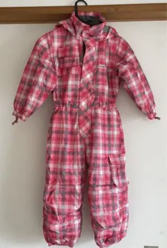 VAXPOT 子ども用 フード付き スキーウェア ピンク系チェック