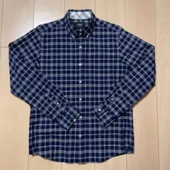 試着のみ ナノ ユニバース チェックボタンダウンシャツ Mサイズ
