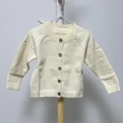 新品　90 ニットカーディガン　シンプル 白　子ども　ベビー　ユニセックス