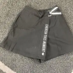 女児　巻きスカート風　黒　ショートパンツ  150