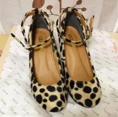 《お値下げ☆》パンプス レオパード ダルメシアン柄 ヒール 〈美品〉