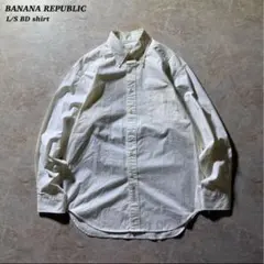 BANANA REPUBLIC cotton L/S shirt古着オフ白当時物