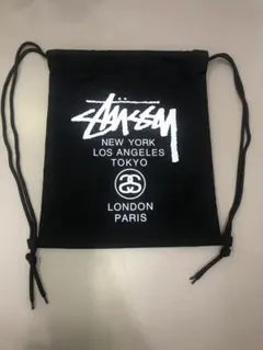 STUSSY ロゴ入り ドローストリングバッグ 黒白 セット - メルカリ