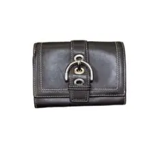 COACH ダークブラウン レザー 長財布