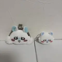 ちいかわミニがま口ポーチ&ミニおかおシリコンポーチ【モモンガ】