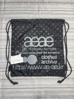 AEAE ドット柄 ドローストリングバッグ ブラック