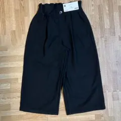 新品タグ付きGU キモウワイドパンツ　110 ブラック