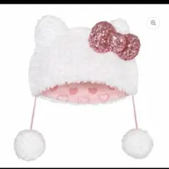 ⭐️一度使用のみ⭐️USJユニバハローキティ　ファンキャップ　ポンポン+スパンコール