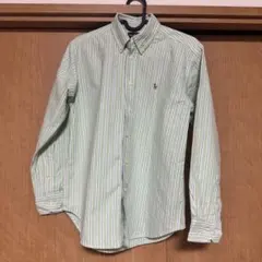 Ralph Lauren 長袖シャツ M12/14 緑ストライプ