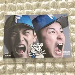 野村佑希　水野達稀　ファイターズ　ステッカー　まだ見ぬ景色を、エスコンで。