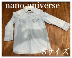 ナノユニバース　デニムシャツ　7分丈　nano universe 長袖シャツ