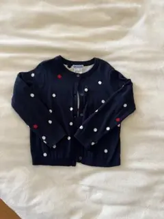 jacadi ネイビー 水玉 カーディガン 104cm