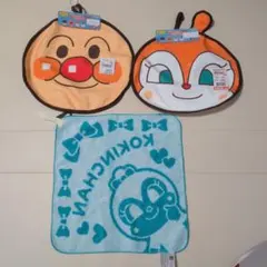 【新品未使用】アンパンマン ループ付タオル 3枚セット