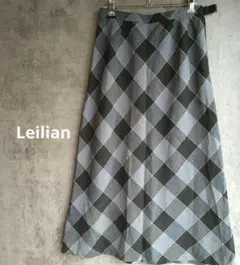 レリアン　チェック柄　ロングスカート　フレアスカート カジュアル