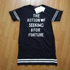 ネイビー プリント Tシャツ M