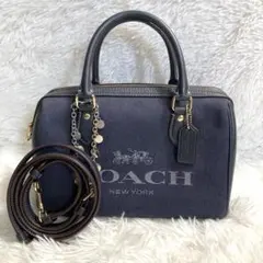 極美品　現行　ローアン サッチェル・コーチ　ショルダーバッグ　キーホルダー付