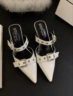 ポインテッドトゥバックストラップパンプス3点セット