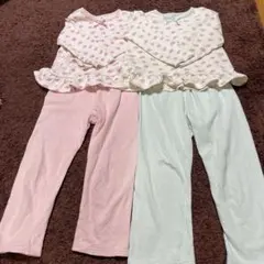 キッズ長袖パジャマ　花柄2着セット　120