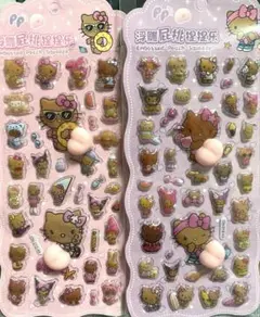 ボンボンシールぷっくりシールおしりキティ日焼け