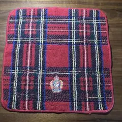 ポロラルフローレン刺繍入　赤チェック柄　大判タオルハンカチ　敷物等のサムネイル