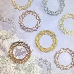 ダイカット　ジュエルサークル　金銀銅9枚