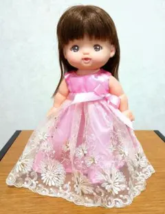 メルちゃんサイズ　ワンピース　ピンク　ドレス　ハンドメイド　匿名配送