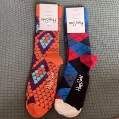 Happy Socks ダイヤモンド柄 ソックス 36-40二足セット