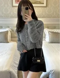 ラメシャギーニットショート丈カーディガン[an1634]