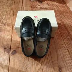 【箱あり美品】HARUTA 黒 ローファー 18cmサイズ