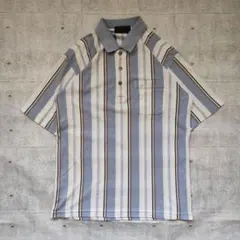 U.S. POLO ASSN. ストライプ 半袖ポロシャツ M アメカジ 90s
