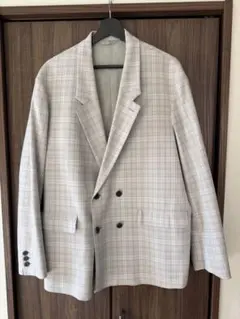 BEAMS ダブルジャケット グレー チェック サイズL