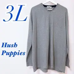 Hush Puppies 長袖カットソー グレー 3L 大人コーデ カジュアルのサムネイル