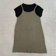 140㎝ ジーユー 2wayリブキャミソールワンピース 半袖
