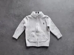 【箱付未使用品】Ralph Lauren グレー カーディガン 80センチ
