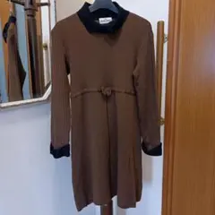 Gallery Visconti 襟付きブラウンワンピース