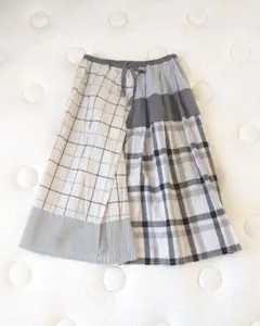 【cuff カフ】＊新品未使用タグ付き＊パッチワーク組合せ 巻き風 スカート