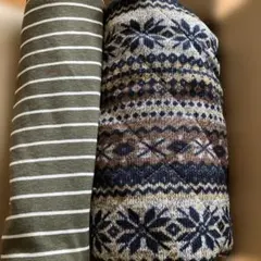 裏ボアジャガードニットとボーダーニットセット