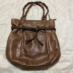 ハンドバッグ革茶色