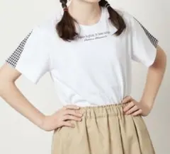 a.v.v 袖ギンガムチェック柄　半袖Tシャツのサムネイル