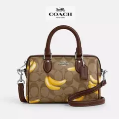 COACH ミニ ローアンクロスボディシグネチャー キャンバス バナナ プリント