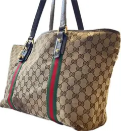 GUCCI グッチ GGキャンバス ワンショルダー　トートバッグ シェリーライン