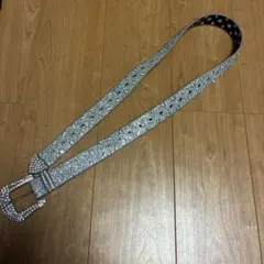 ベルト ギラギラ ブリンブリン Y2K ギャル ウエスタンベルト銀