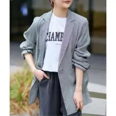 SLOBE IENA グレー系 ダブルブレスト テーラードジャケット