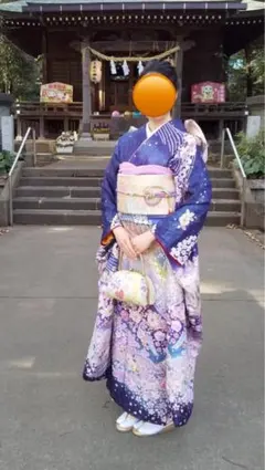 白雪の透明感×紫の絞り模様♡振袖フルセット成人式 小柄さんサイズ 